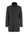 Herno Faux Fur Collar Wool-blend Car Coat In Black