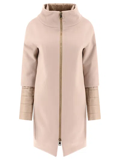 Herno Coat With Down Inserts Coats Beige In Neutral