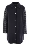 Herno Luxury Wool-blend Jacket With Quilted Down Sleeves