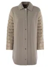 Herno Wool And Down Sleeve Coat In Gray