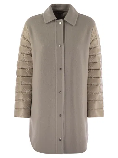 Herno Women's Coat With Down Sleeves In Beige