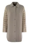 Herno Women's Coat With Down Sleeves In Beige