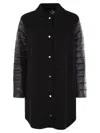 Herno Luxury Wool-blend Jacket With Quilted Down Sleeves In Black