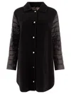 Herno Coat With Down Sleeves In Black