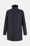Herno Faux Fur Collar Wool-blend Car Coat In Gray