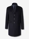 Herno Detachable-lining Buttoned Coat In Black