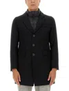 Herno Melton Wool Coat With Detachable Padded Inner Layer In Black