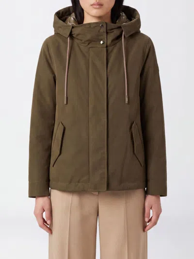 Herno Coat Woman Color Green In Brown