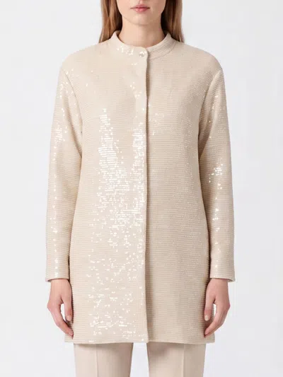 Herno Coat Woman Color Ivory In Gold