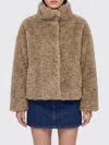 Herno Shearling-effect Polyester Coat In Brown