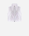 Herno Coated Lace And Grosgrain Sleeveless Jacket In White