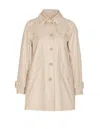 Herno Medium Length Waterproof Beige Cotton Trench Coat With Buttons Women