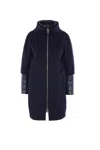 Herno Layered-sleeved Zip-up Down Coat In Blue