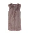 Herno Faux Fur Eaist Coat In Brown