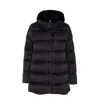 Herno Women's Down Jacket With Bib And Cruelty-free Fur Hood In Blue