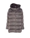 Herno Satin A-shape Down Jacket In Gray