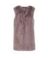 Herno Faux Fur Eaist Coat In Brown