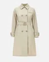 Herno Sand Cotton Gabardine Trench Coat In Gray