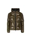 Herno Quilted Hooded Jacket Shiny Finish In Brown