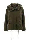 Herno Puffer Jackets With Drawstring Hem And Hood In Green
