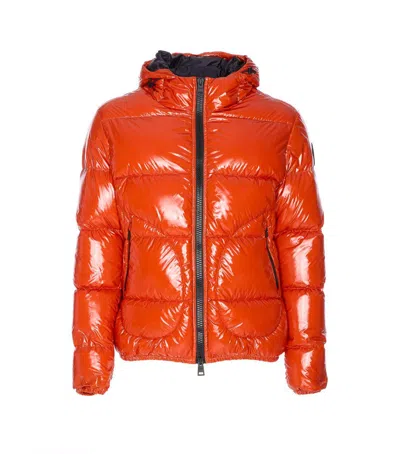 Herno Glossy Hooded Puffer Jacket In Red