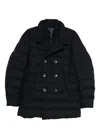 Herno Double-breasted Puffer Jacket With Quilted Texture In Black