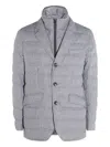 Herno Grey Quilted Blazer In Gray