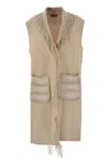 Herno Women Wool And Cashmere Sleeve Coat In Beige