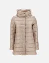 Herno "amelia" Quilted Down Jacket With Crater Collar In Beige