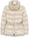 Herno Belted Short Down Jacket In Beige