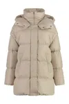 Herno Quilted Hooded Coat In Beige