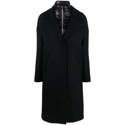 Herno Long Cloth Jacket For Women In Black