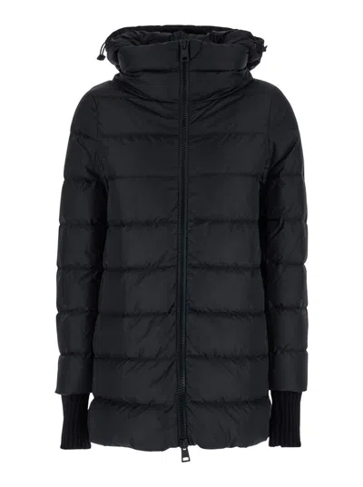 Herno A-shape Chamonix Quilted Nylon Down Jacket In Black
