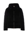 Herno Fur Effect Cape Jacket In Black