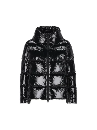 Herno Zipped Hooded Down Jacket In Black
