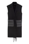 Herno Wool And Cashmere Sleeve Coat In Black