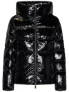 Herno High Collar Long Sleeves Shiny Finish Side Pockets In Black