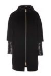 Herno Wool Outerwear Coat With Minimalist Design In Black