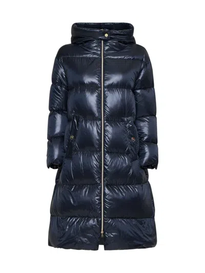 Herno Ultralight Oversized Midi Coat In Blue