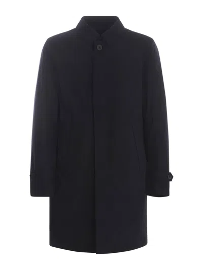 Herno Long Jacket In Blue