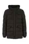 Herno Piumino Denim Jacket In Nylon Trapuntato In Brown