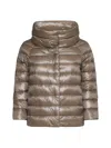 Herno Quilted Padded Jacket With Logo In Grey