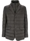 Herno La Giacca Water Resistant Down Blazer With Removable Bib In Grey