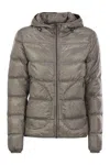 Herno Women's Ultralight Nylon Down Bomber Jacket In Grey