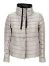 Herno Black And White Reversible Down Jacket With Funnel Neck In Polyamide In Multicolor