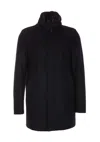 Herno Wool Quilted Jacket In Navy Blue