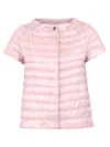 Herno Emilia Water-resistant Ultralight Nylon Puffer Cape In Pink