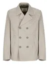 Herno Dove Grey Dean Peacoat In Beige