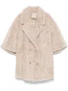 Herno Faux-shearling Jacket In Beige