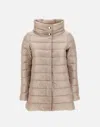 Herno "amelia" Quilted Down Jacket With Crater Collar In Beige